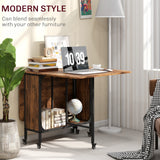 Wooden Drop Leaf Dining Table Rectangular fro 4 to 6 People - Velmora