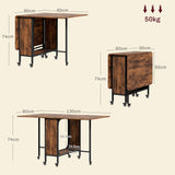 Wooden Drop Leaf Dining Table Rectangular fro 4 to 6 People - Velmora