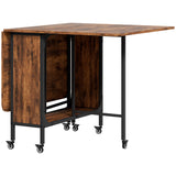 Wooden Drop Leaf Dining Table Rectangular fro 4 to 6 People - Velmora