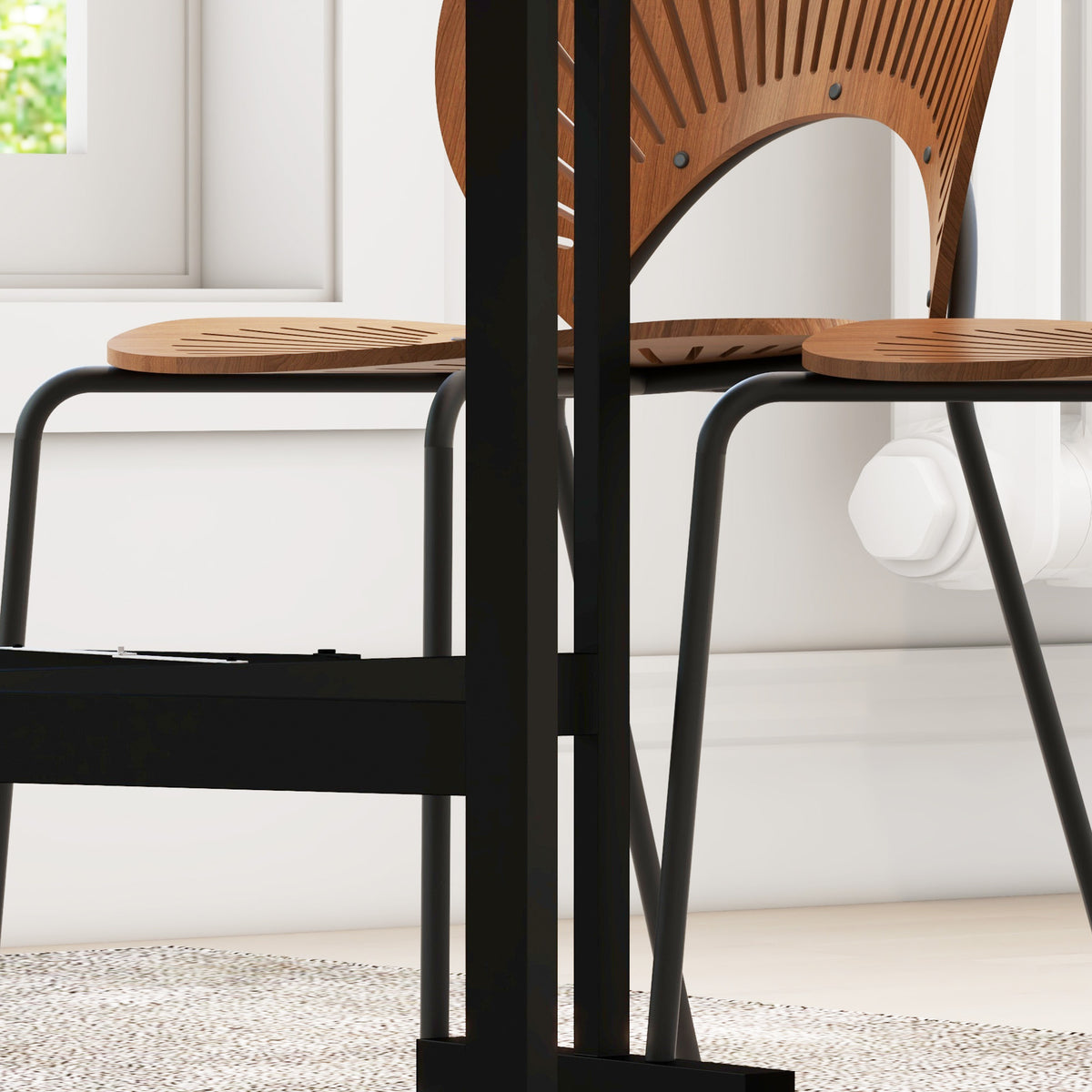 Wooden Drop Leaf Folding Dining Table With Wheels for 4 to 6 People - Velmora