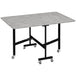 Wooden Drop Leaf Folding Dining Table With Wheels for 4 to 6 People - Velmora