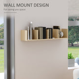 Wooden DVD Wall Shelf 95cm Wide With 4 Compartments - Velmora