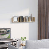Wooden DVD Wall Shelf 95cm Wide With 4 Compartments - Velmora