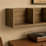 Wooden DVD Wall Shelf 95cm Wide With 4 Compartments - Velmora