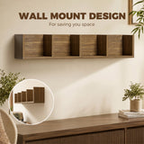 Wooden DVD Wall Shelf 95cm Wide With 4 Compartments - Velmora