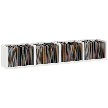 Wooden DVD Wall Shelf 95cm Wide With 4 Compartments - Velmora