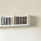 Wooden DVD Wall Shelf 95cm Wide With 4 Compartments - Velmora