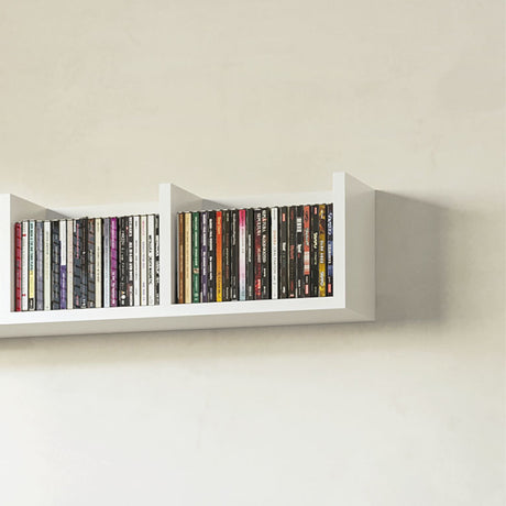 Wooden DVD Wall Shelf 95cm Wide With 4 Compartments - Velmora