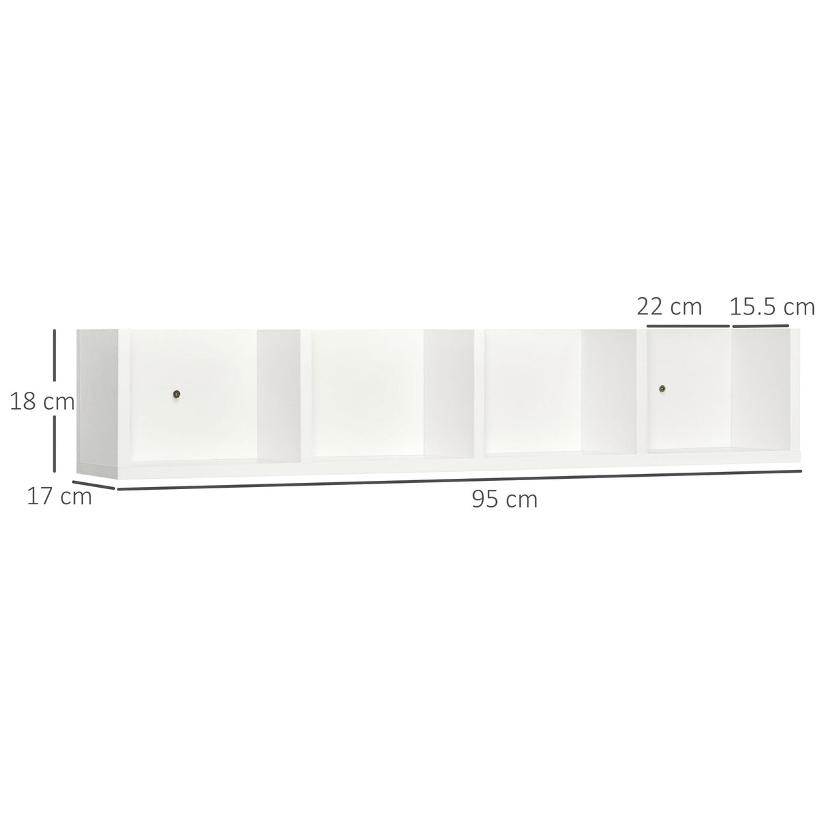Wooden DVD Wall Shelf 95cm Wide With 4 Compartments - Velmora