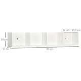 Wooden DVD Wall Shelf 95cm Wide With 4 Compartments - Velmora