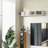 Wooden DVD Wall Shelf 95cm Wide With 4 Compartments - Velmora