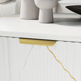 Wooden Elegant Coffee Table Rectangular With 1 Drawer in Elegant Marble Effect - Velmora