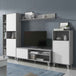 Wooden Entertainment Unit 260cm Wide With LED Lights - Erie