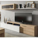 Wooden Entertainment Unit 200cm Wide With Wall Shelf And Cabinet - Warring