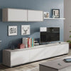 Wooden Entertainment Unit With Wall Shelf And Cupboard - Simcoe
