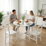 Wooden Extendable Drop Leaf Dining Table Round for 2 to 4 People - Velmora
