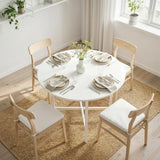 Wooden Extendable Drop Leaf Dining Table Round for 2 to 4 People - Velmora