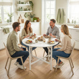 Wooden Extendable Drop Leaf Dining Table Round for 2 to 4 People - Velmora