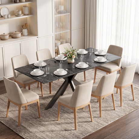 Wooden Extending Dining Table 160cm Wide for 8 People - Velmora