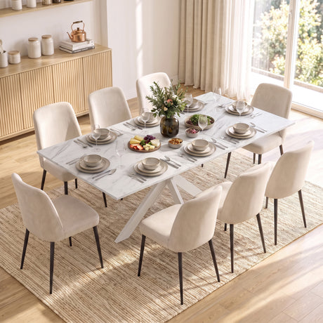 Wooden Extending Dining Table 160cm Wide for 8 People - Velmora