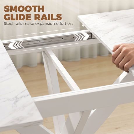 Wooden Extending Dining Table 160cm Wide for 8 People - Velmora