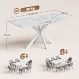Wooden Extending Dining Table 160cm Wide for 8 People - Velmora