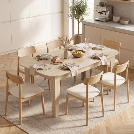 Wooden Extending Dining Table 180cm Wide for 8 People - Velmora