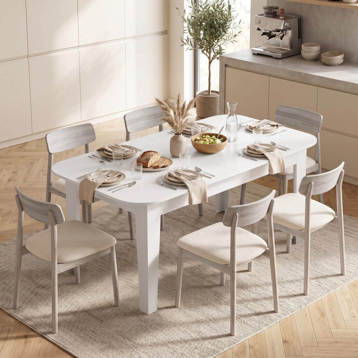 Wooden Extending Dining Table 180cm Wide for 8 People - Velmora