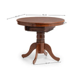 Wooden Extending Dining Table for 4 People Round - Canterbury