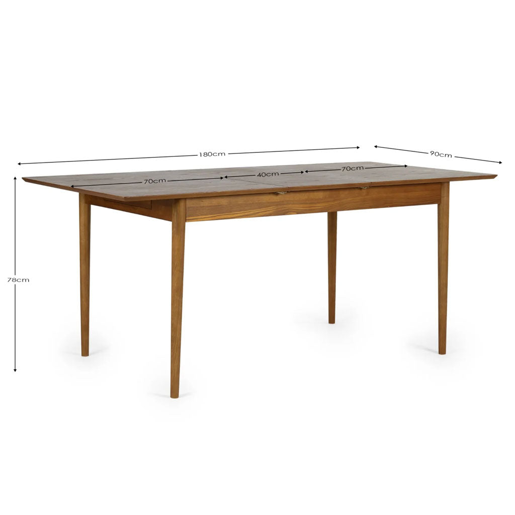 Wooden Extending Dining Table for 4 to 6 People With 2 Drawers - Lowry