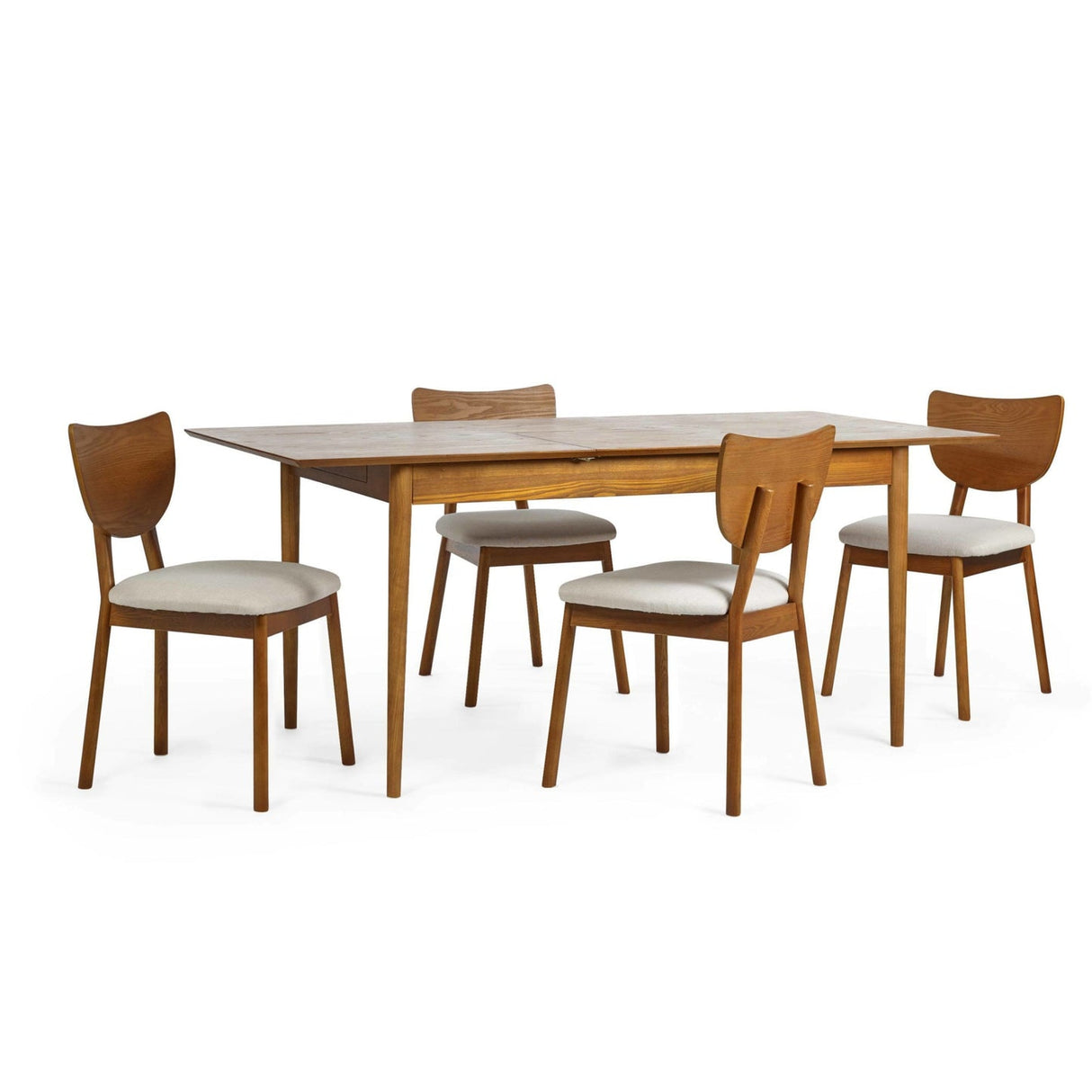 Wooden Extending Dining Table for 4 to 6 People With 2 Drawers - Lowry