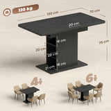Wooden Extending Dining Table Rectangular for 4 to 6 People - Velmora