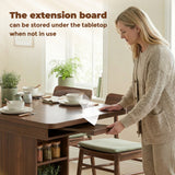 Wooden Extending Dining Table Rectangular for 4 to 6 People - Velmora