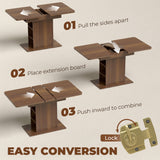 Wooden Extending Dining Table Rectangular for 4 to 6 People - Velmora
