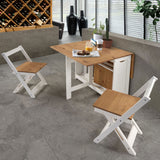 Wooden Extending Dining Table With 4 Dining Chairs - Santos