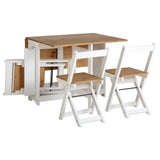 Wooden Extending Dining Table With 4 Dining Chairs - Santos