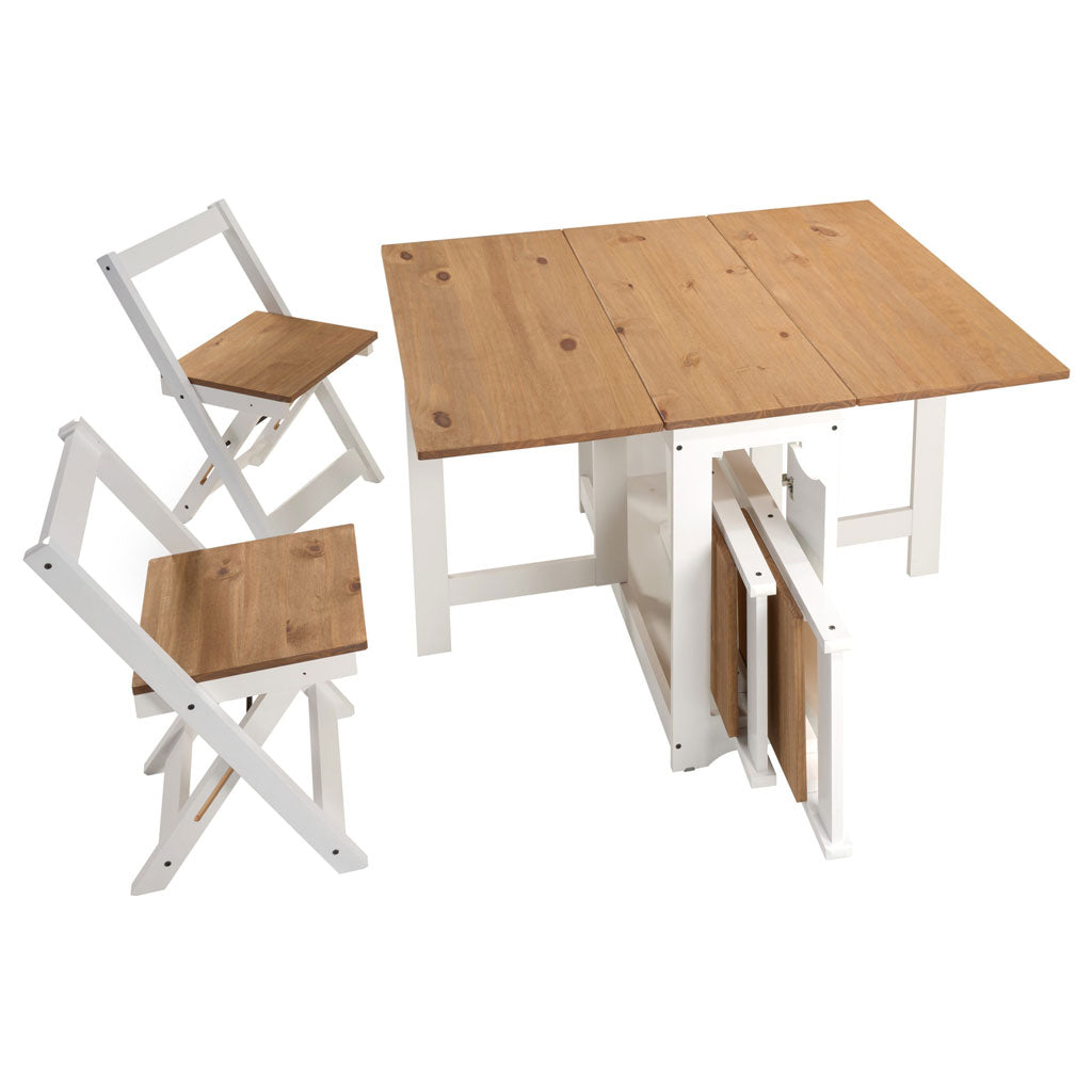 Wooden Extending Dining Table With 4 Dining Chairs - Santos