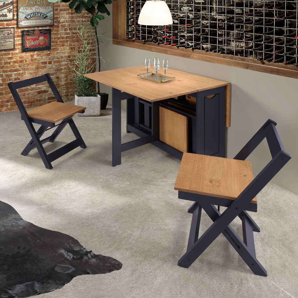 Wooden Extending Dining Table With 4 Dining Chairs - Santos