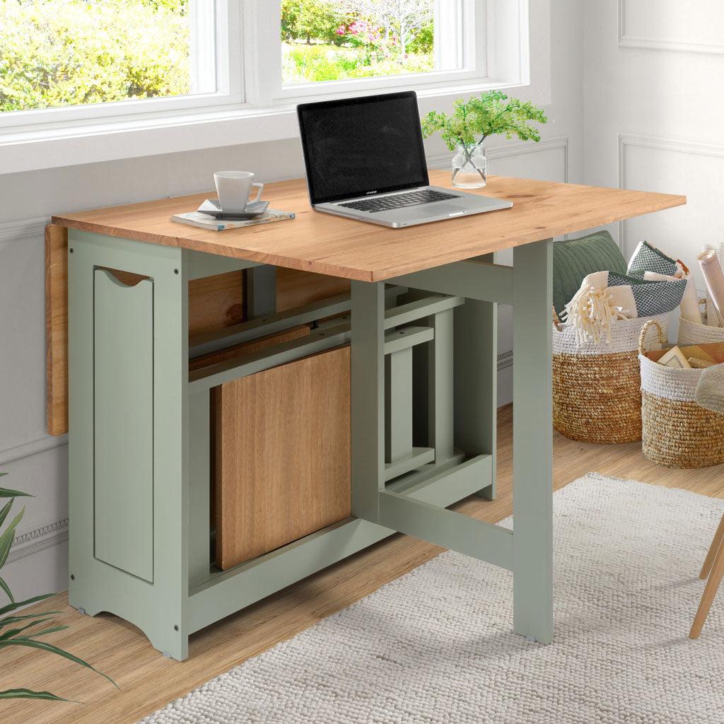 Wooden Extending Dining Table With 4 Dining Chairs - Santos