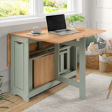 Wooden Extending Dining Table With 4 Dining Chairs - Santos