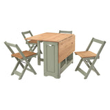 Wooden Extending Dining Table With 4 Dining Chairs - Santos