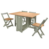 Wooden Extending Dining Table With 4 Dining Chairs - Santos
