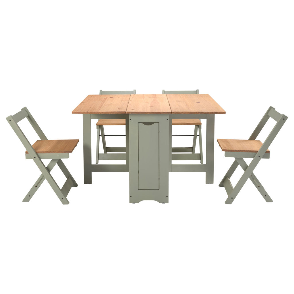 Wooden Extending Dining Table With 4 Dining Chairs - Santos