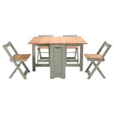 Wooden Extending Dining Table With 4 Dining Chairs - Santos