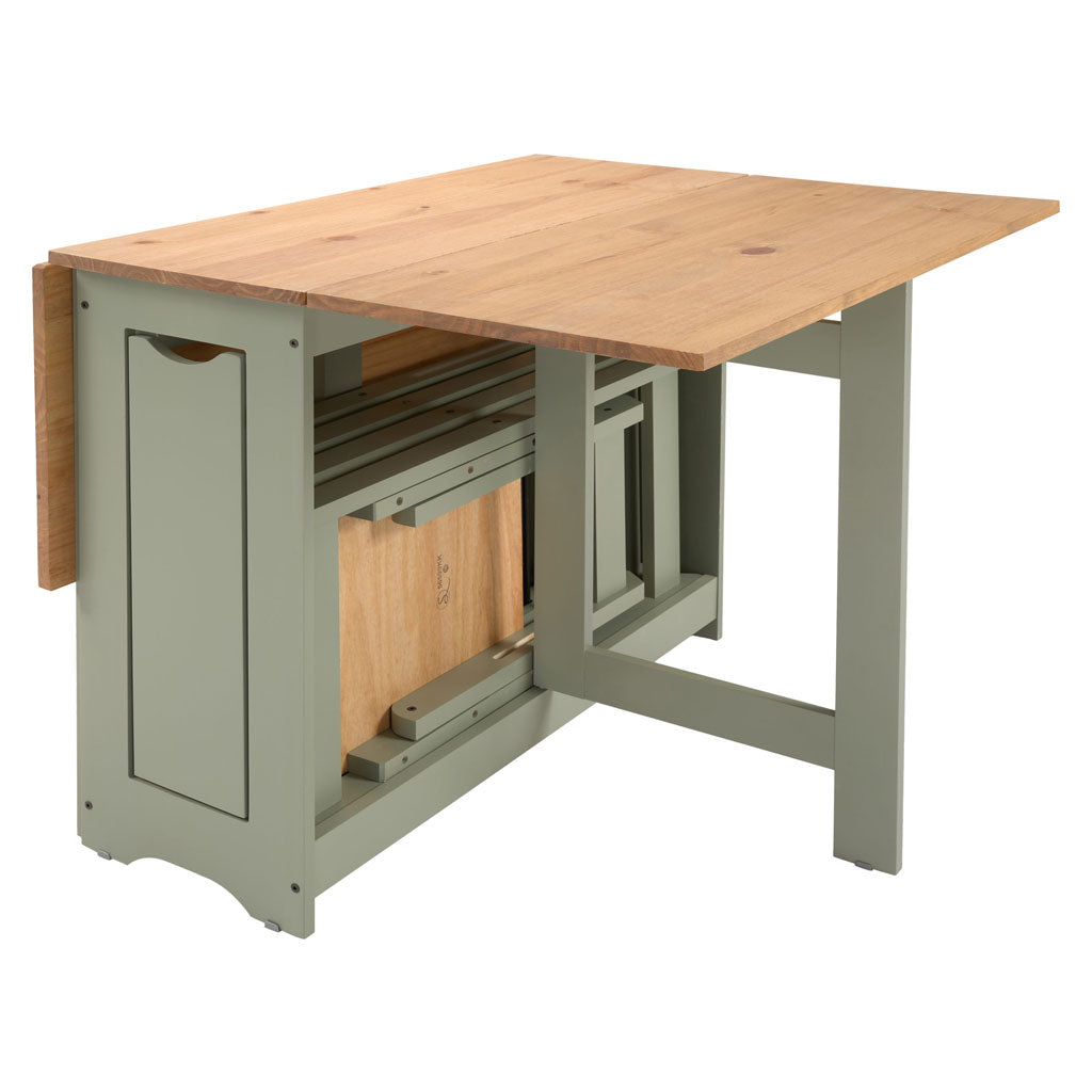 Wooden Extending Dining Table With 4 Dining Chairs - Santos