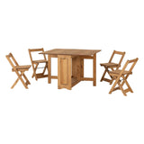 Wooden Extending Dining Table With 4 Dining Chairs - Santos