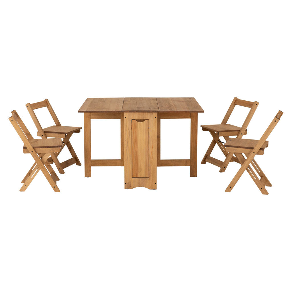 Wooden Extending Dining Table With 4 Dining Chairs - Santos