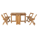 Wooden Extending Dining Table With 4 Dining Chairs - Santos