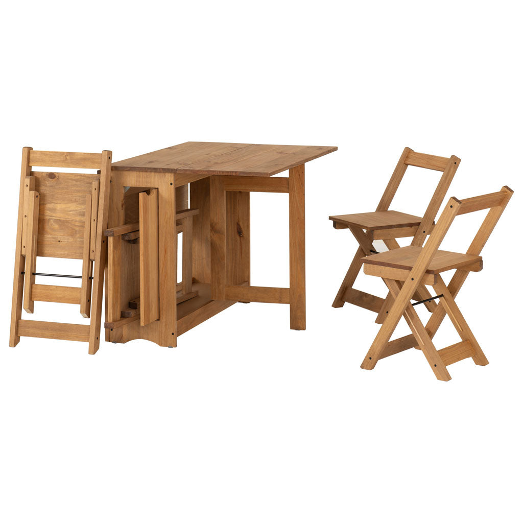 Wooden Extending Dining Table With 4 Dining Chairs - Santos