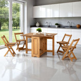 Wooden Extending Dining Table With 4 Dining Chairs - Santos